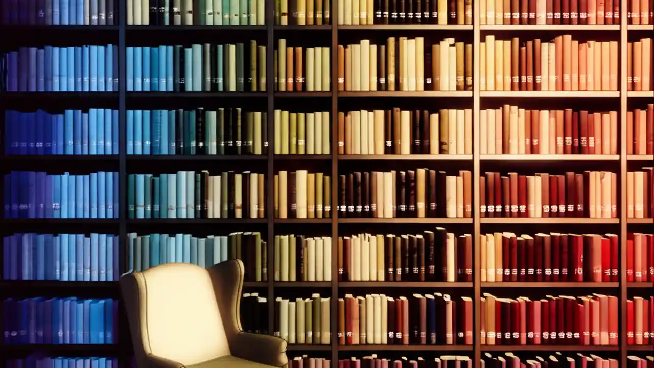 An inviting and perfectly organized home library featuring diverse books on sturdy shelves, showcasing various effective organization methods.