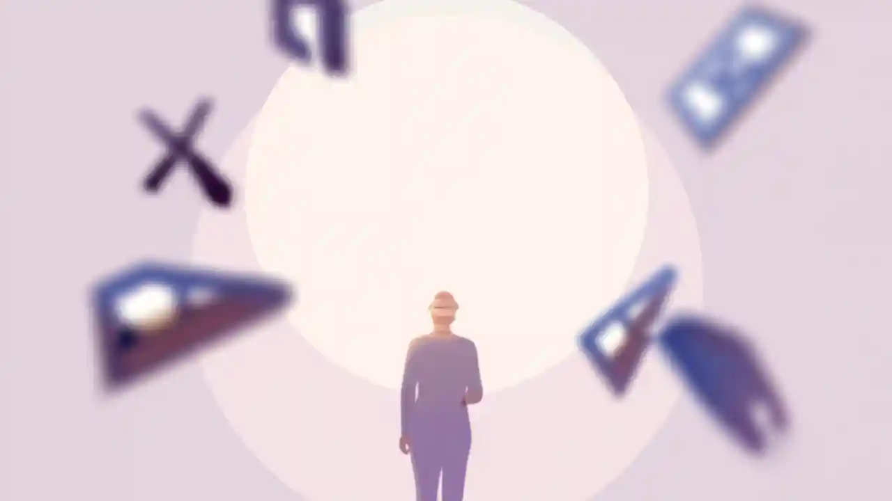 Illustration of a person protected by a glowing circle, representing the peace and safety that comes from setting healthy boundaries in life.